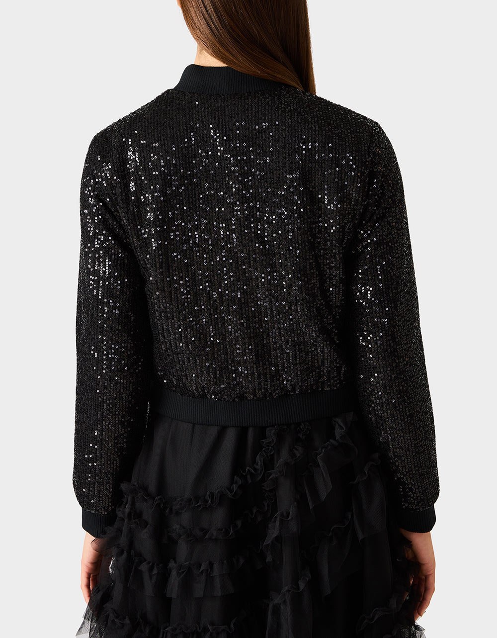GLITTERATI BOMBER JACKET BLACK SEQUIN - Image 5