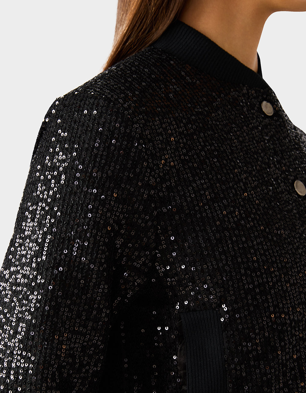 GLITTERATI BOMBER JACKET BLACK SEQUIN - Image 6