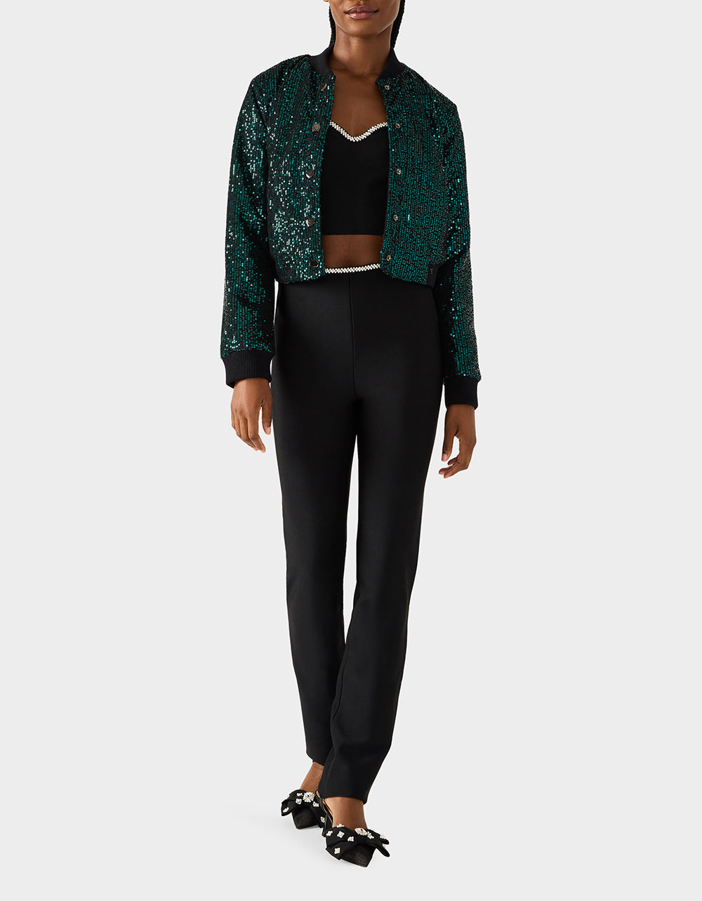 GLITTERATI BOMBER JACKET EMERALD GREEN - Image 6