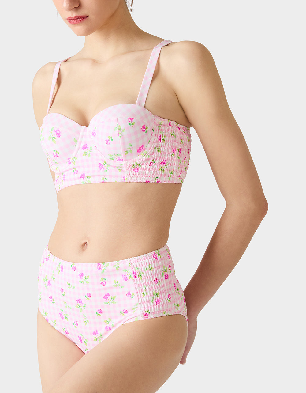 GINGHAM ROSE BIKINI SET PINK - Image 4