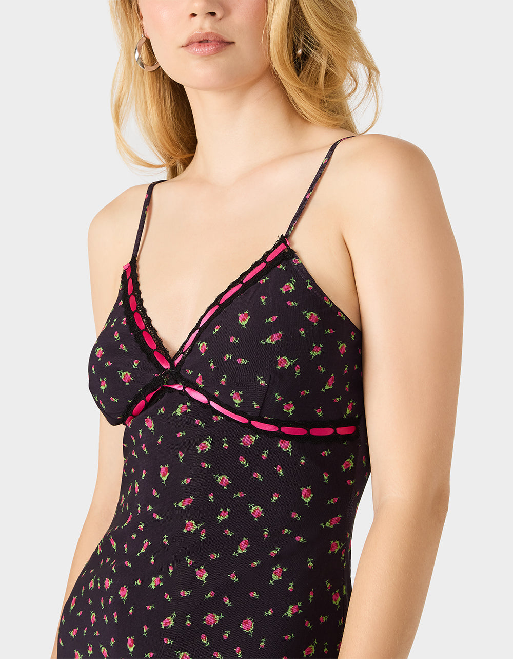 BETSEY's ARCHIVE ROSEBUD SLIP DRESS BLACK - Image 5