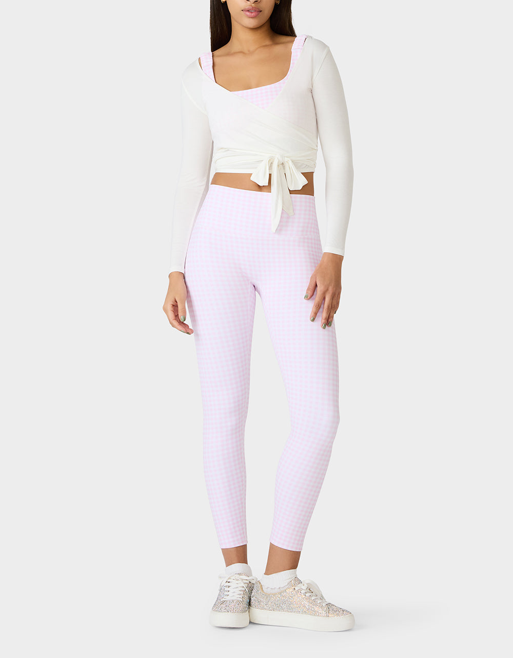 LONG SLEEVE V NECK WRAP TOP WHITE - Image 4