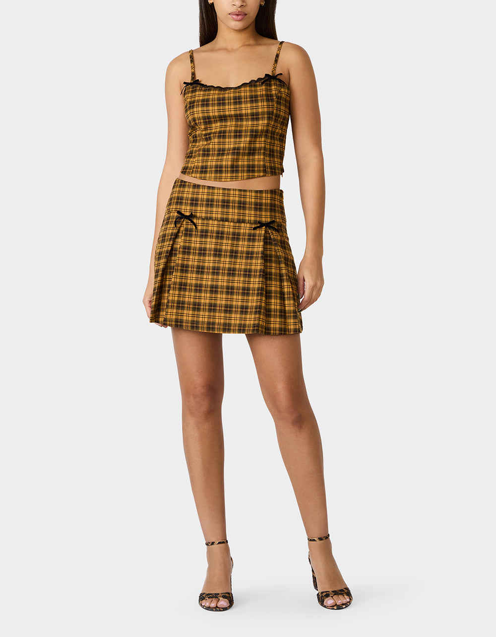 RAD PLAID SKIRT YELLOW PLAID