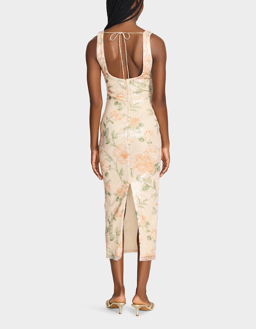 APRICOT HAZE DRESS BLURRY FLORAL - Image 4