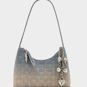 HEADLINER DEBOSS SHOULDER BAG DENIM