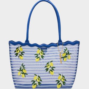 MESHIN AROUND TOTE BLUE/STRIPE