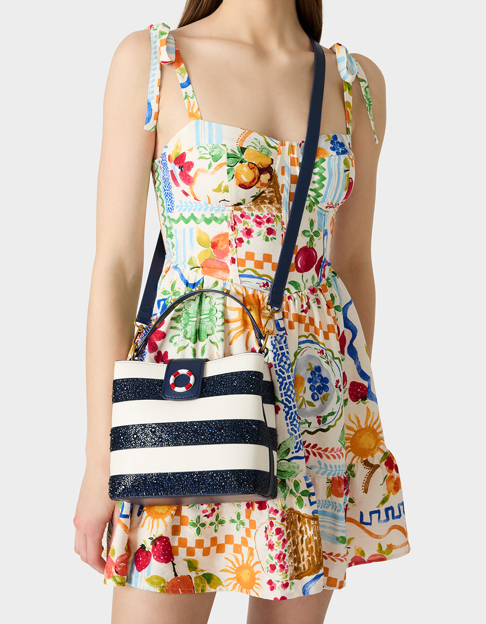 AHOY. GORGEOUS RHINESTONE STRIPE NAVY MULTI - Image 2