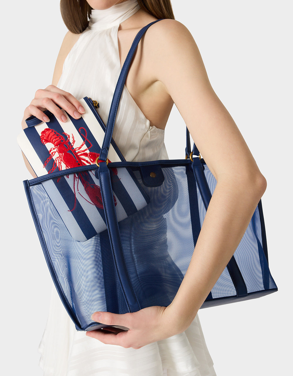 HOTTER THAN BUTTER MESH TOTE W NAVY - Image 3
