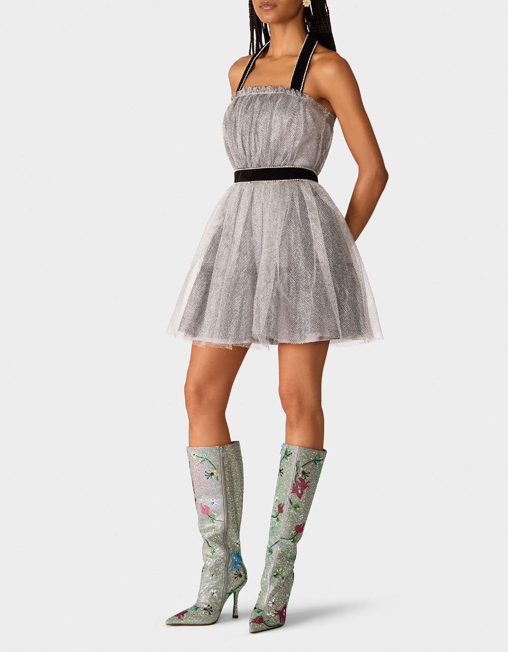 SILVER & BLACK TULLE DRESS - Image 3