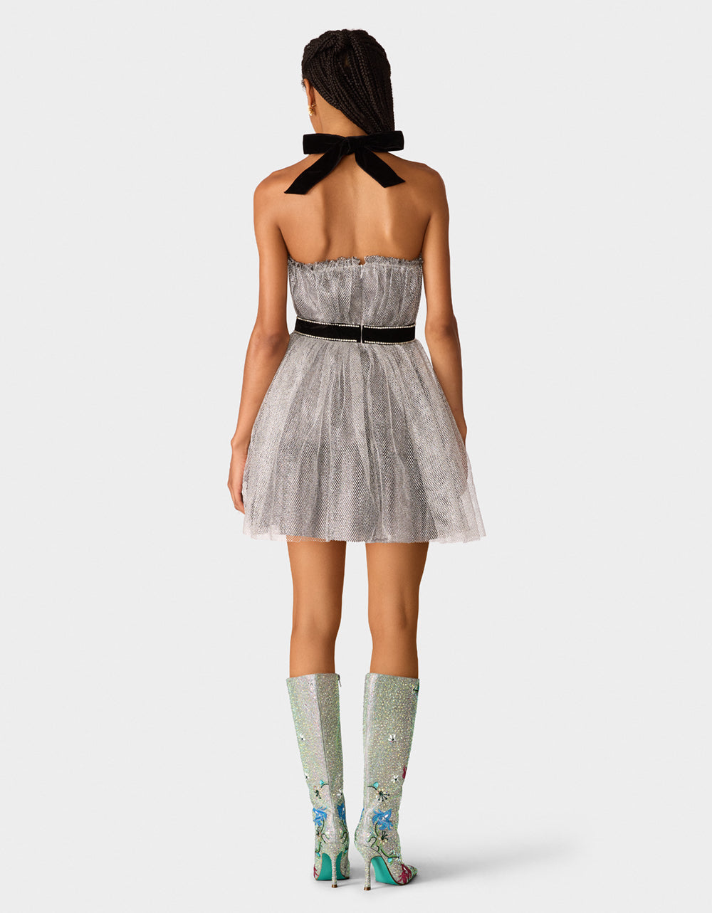 SILVER & BLACK TULLE DRESS - Image 5