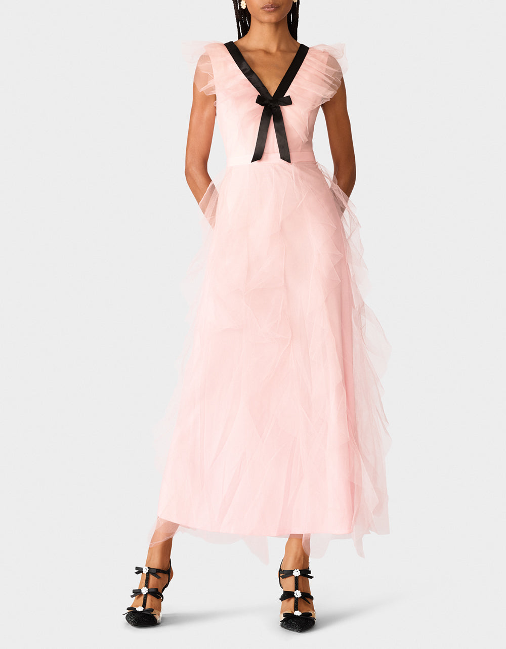PINK TIERED BOW DRESS - Image 2