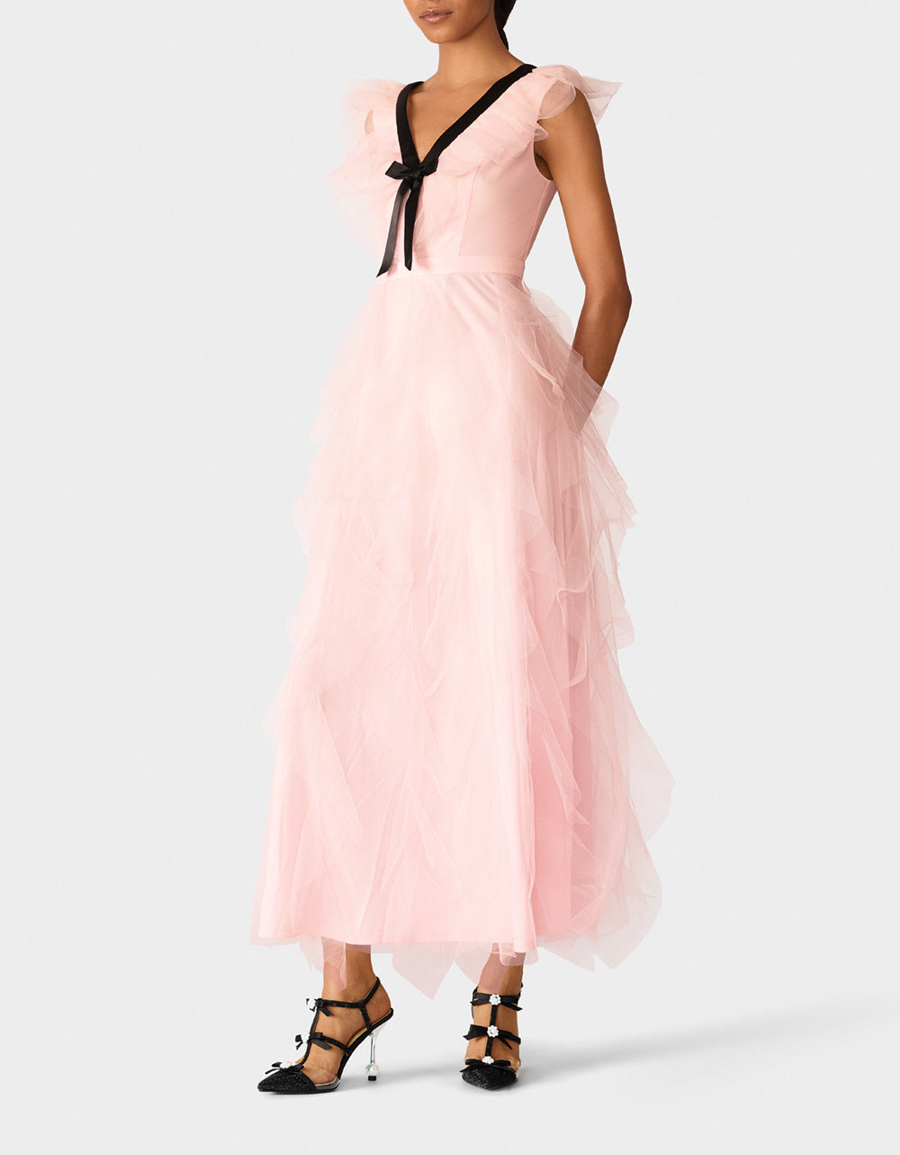 PINK TIERED BOW DRESS - Image 3