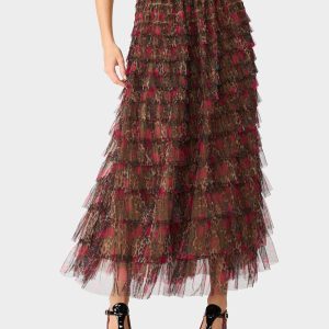 LOVELY LAYERS SKIRT LEOPARD ROSE