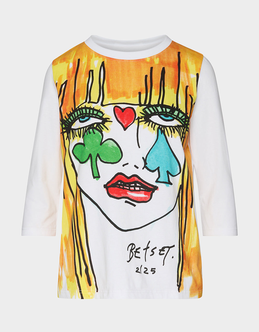 BETSEY FACE 3/4 SLEEVE GRAPHIC T-SHIRT MULTI - Image 6