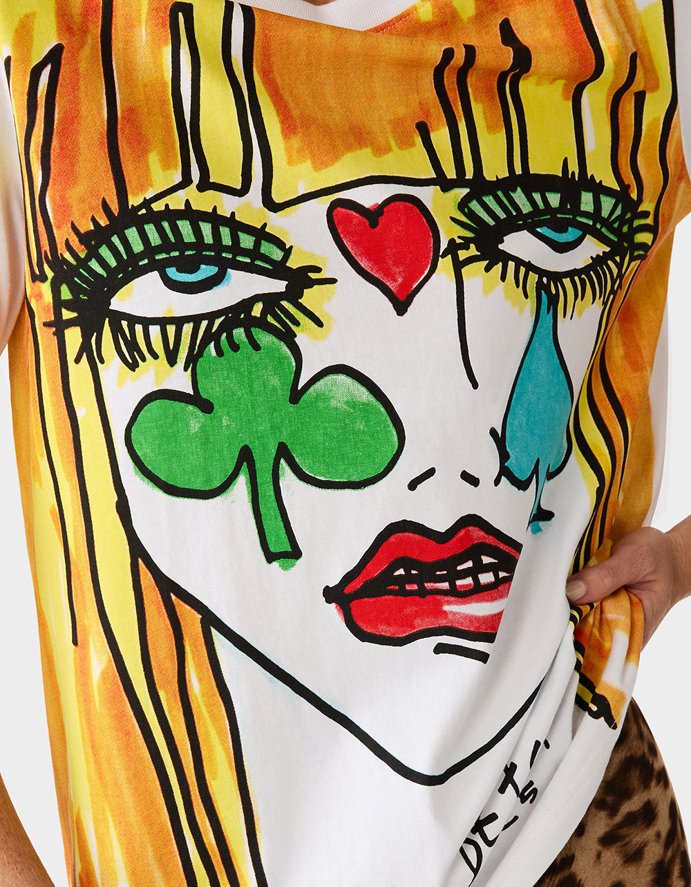 BETSEY FACE 3/4 SLEEVE GRAPHIC T-SHIRT MULTI - Image 3