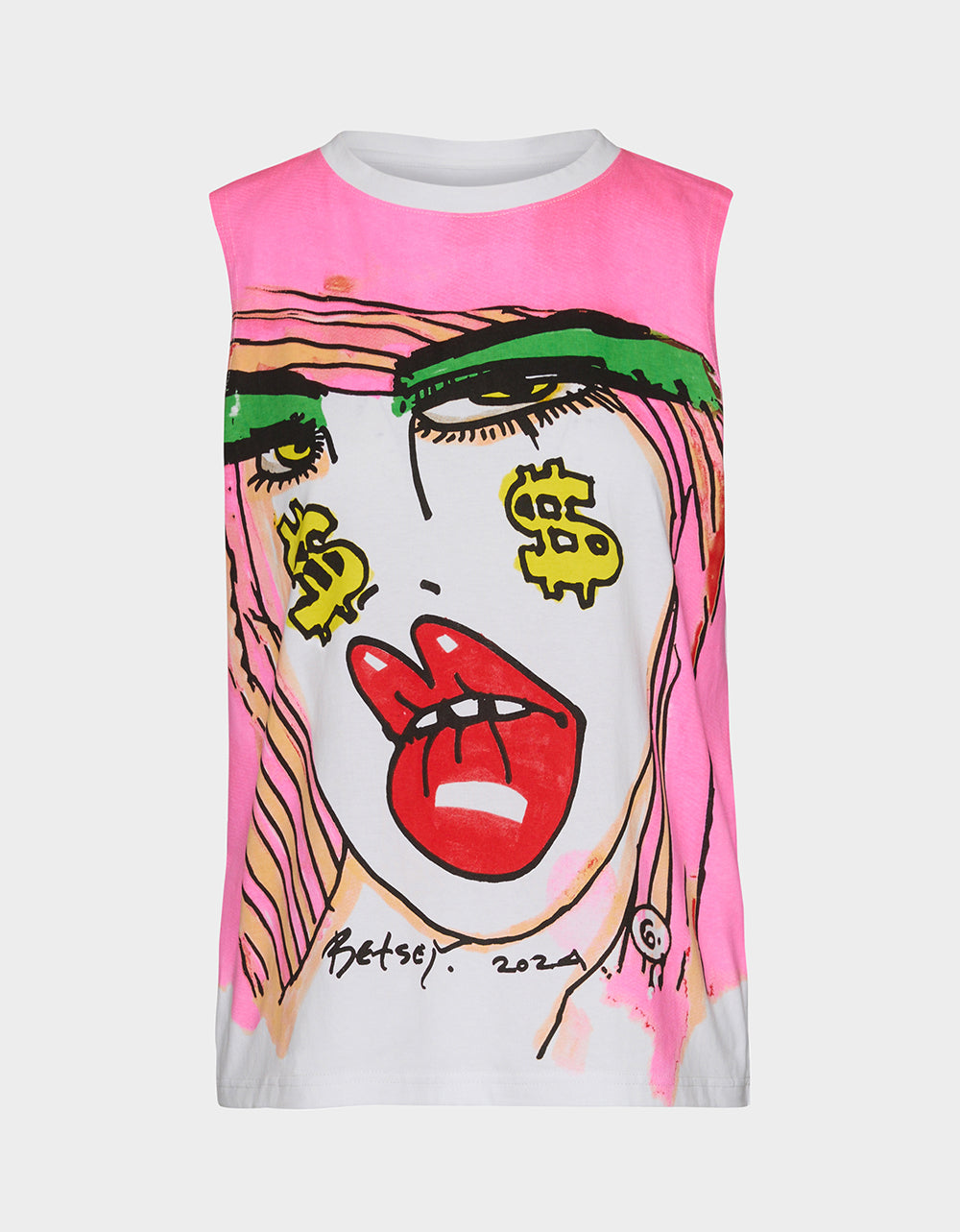BETSEY FACE TANK GRAPHIC PINK - Image 2