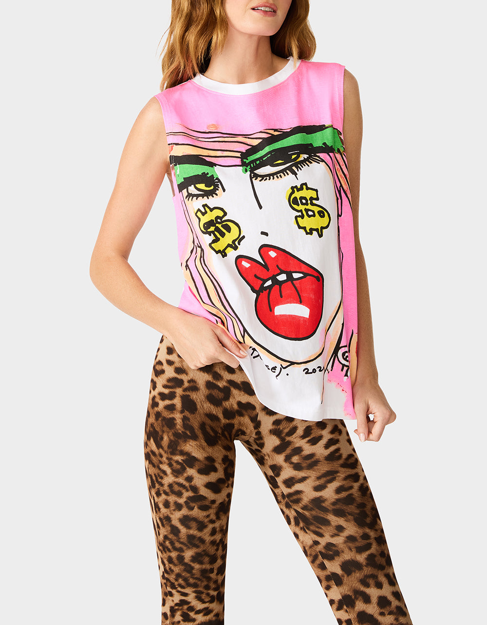 BETSEY FACE TANK GRAPHIC PINK - Image 6