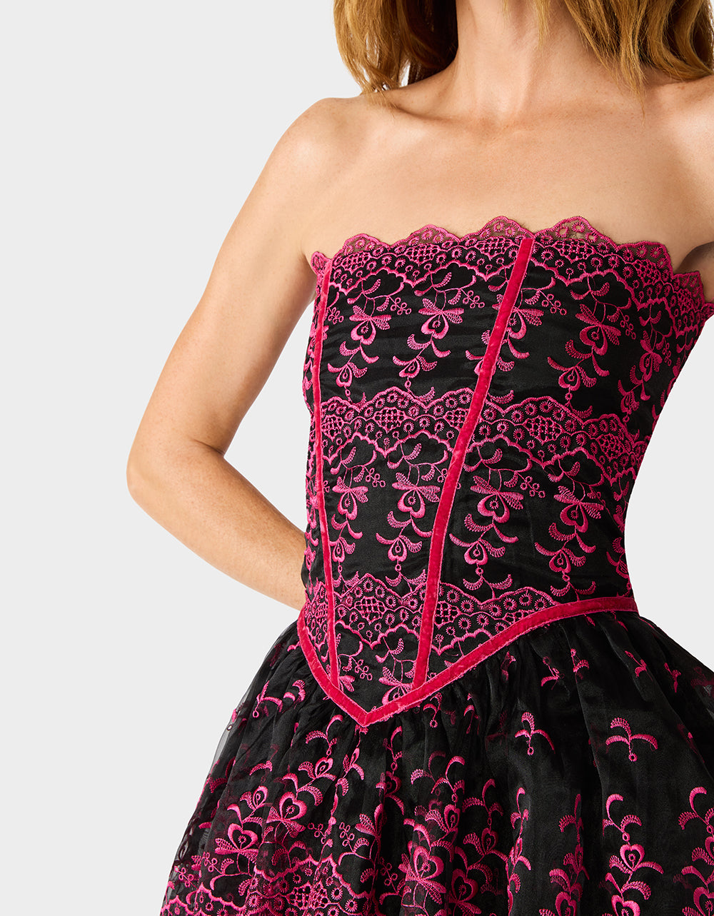 BETSEY'S ARCHIVE TIERED DRESS BLACK/PINK - Image 7