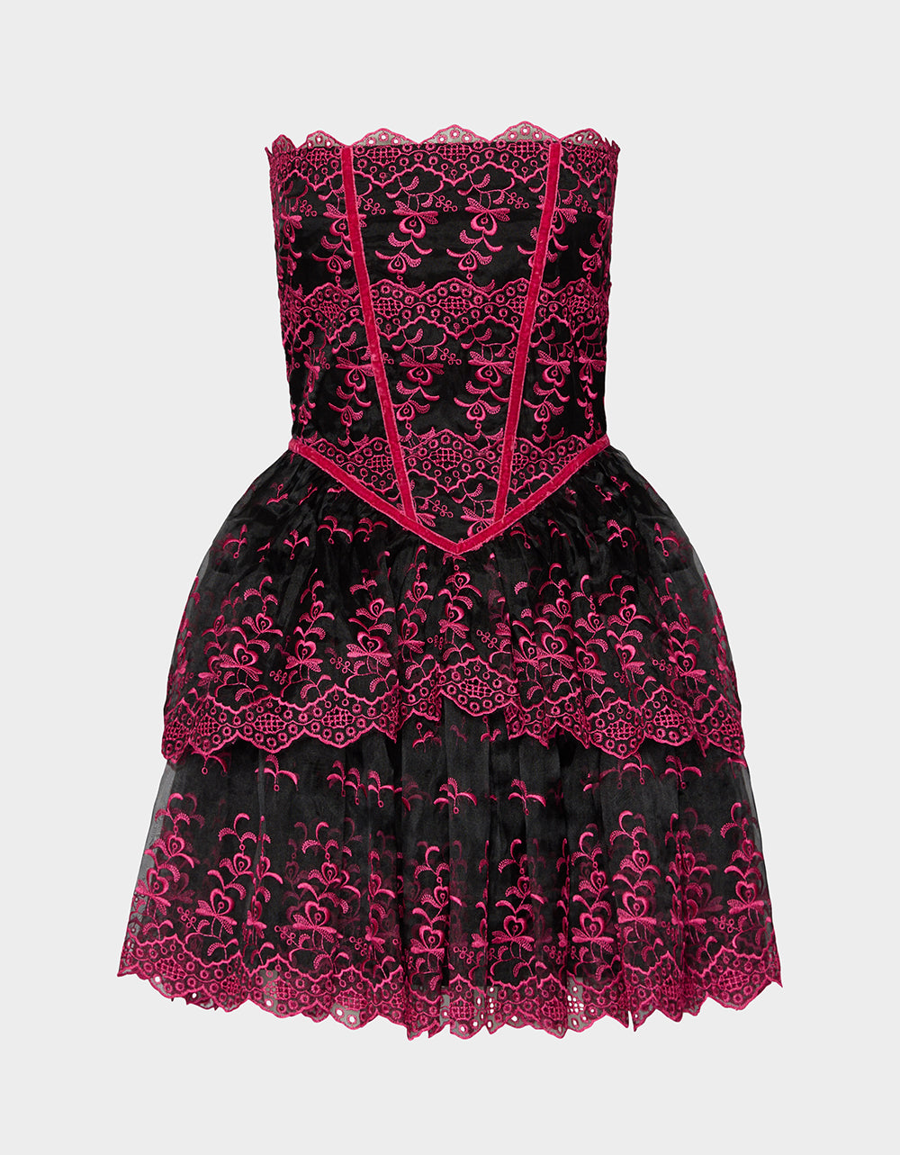 BETSEY'S ARCHIVE TIERED DRESS BLACK/PINK - Image 2