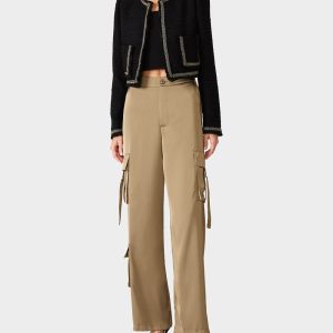 SILK UTILITY PANTS DARK OLIVE