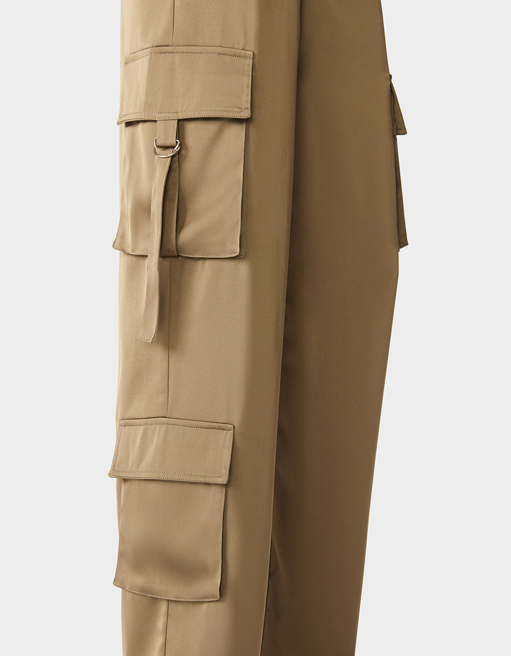 SILK UTILITY PANTS DARK OLIVE - Image 6