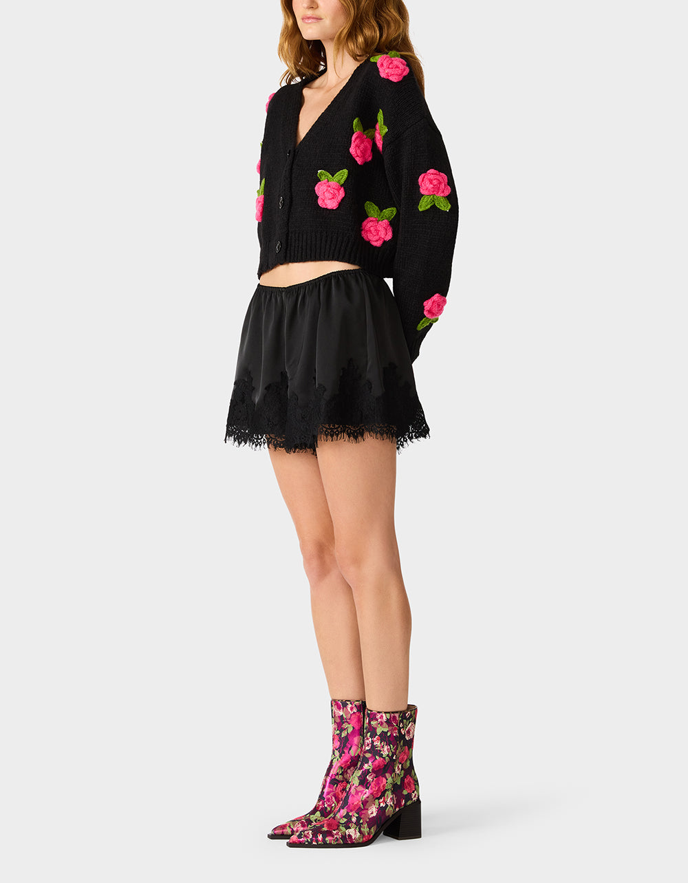 ROSETTE CARDIGAN BLACK PINK - Image 6