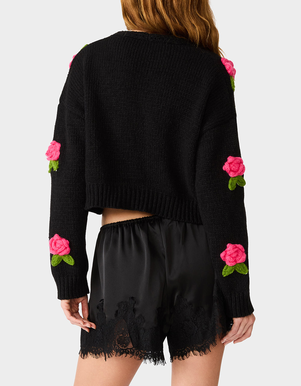 ROSETTE CARDIGAN BLACK PINK - Image 4