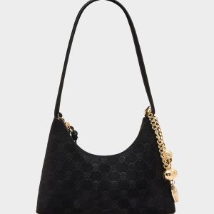 HEADLINER DEBOSS SHOULDER BAG BLACK