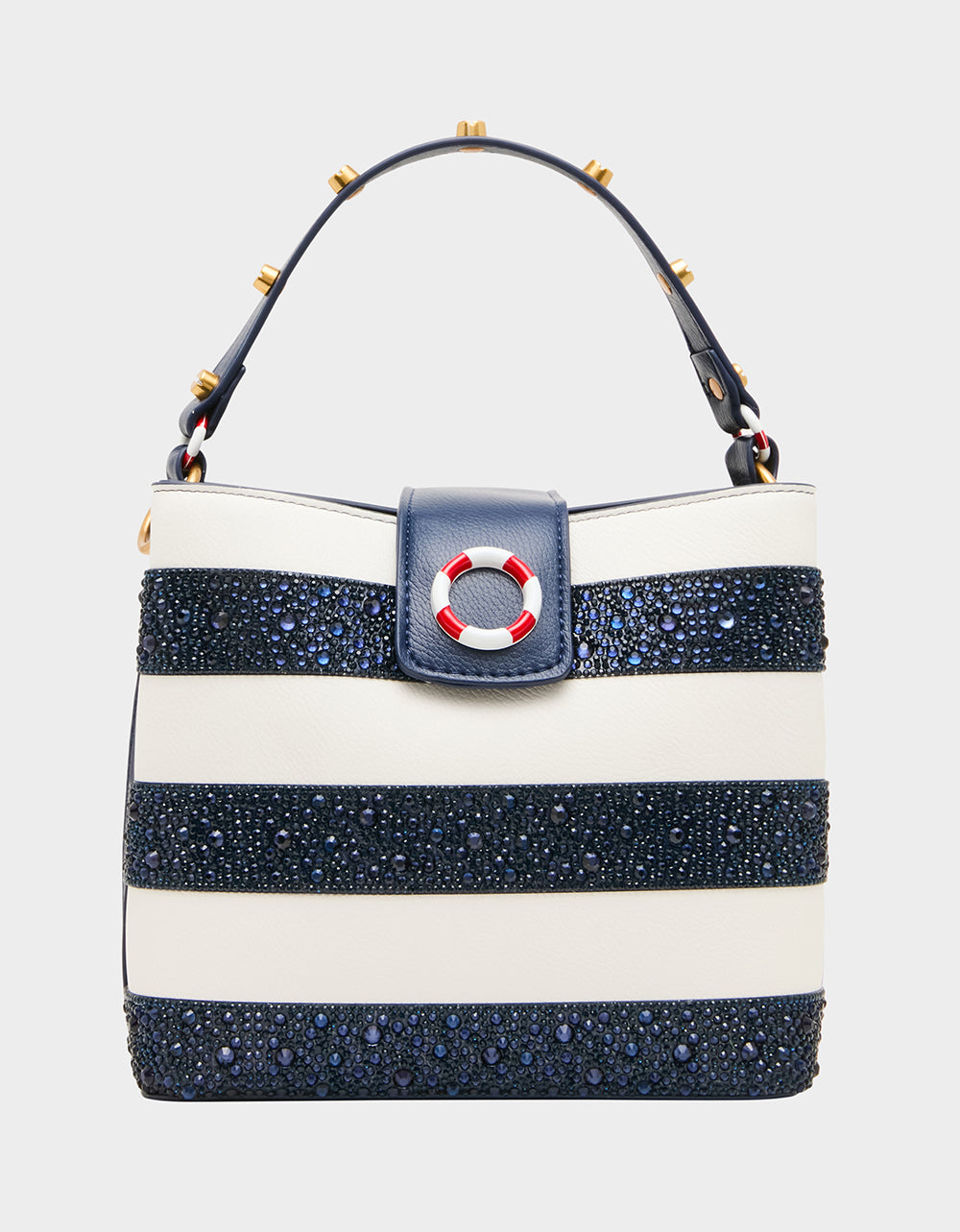 AHOY. GORGEOUS RHINESTONE STRIPE NAVY MULTI
