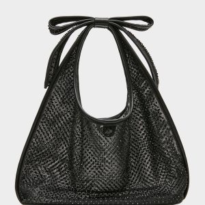 BOW MINI MESH TOTE BLACK