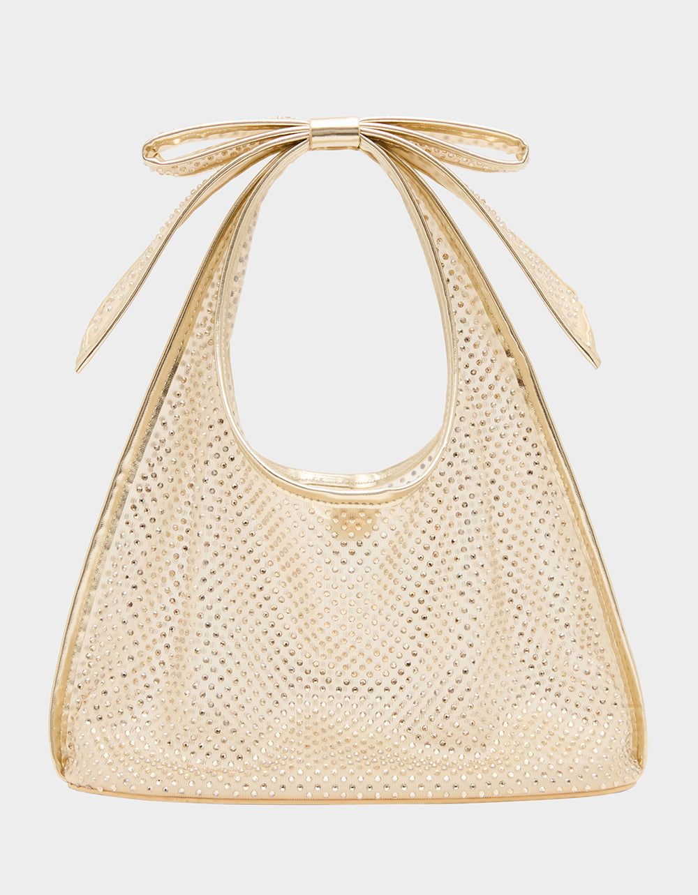 BOW MINI MESH TOTE GOLD