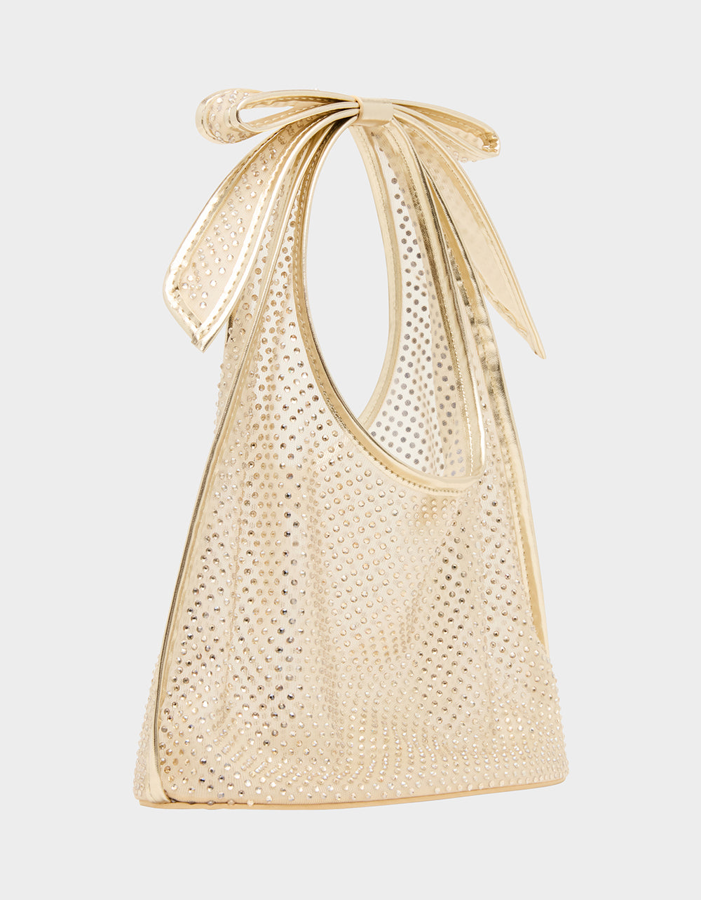 BOW MINI MESH TOTE GOLD - Image 3