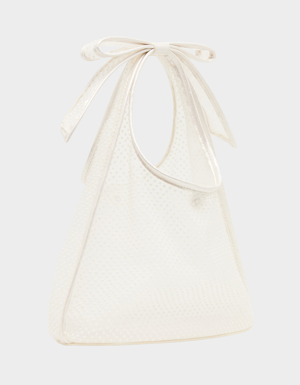 BOW MINI MESH TOTE PEARL - Image 2