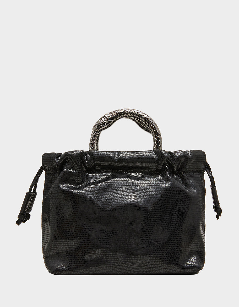 SNAKE RING HANDLE POUCH BLACK