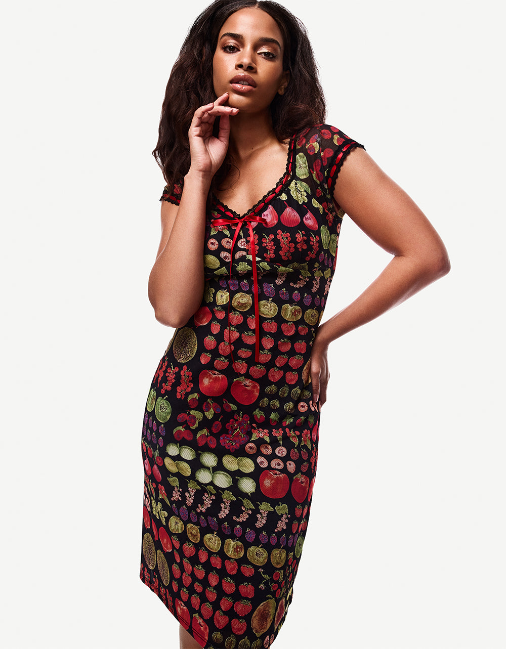 BETSEY'S FRUIT DRESS BLACK MULTI - Image 10